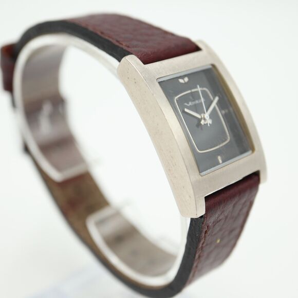 Vestal Electro Women's Tank Watch 24mm Rectangle Black Dial Brown Leather Strap - Picture 9 of 16
